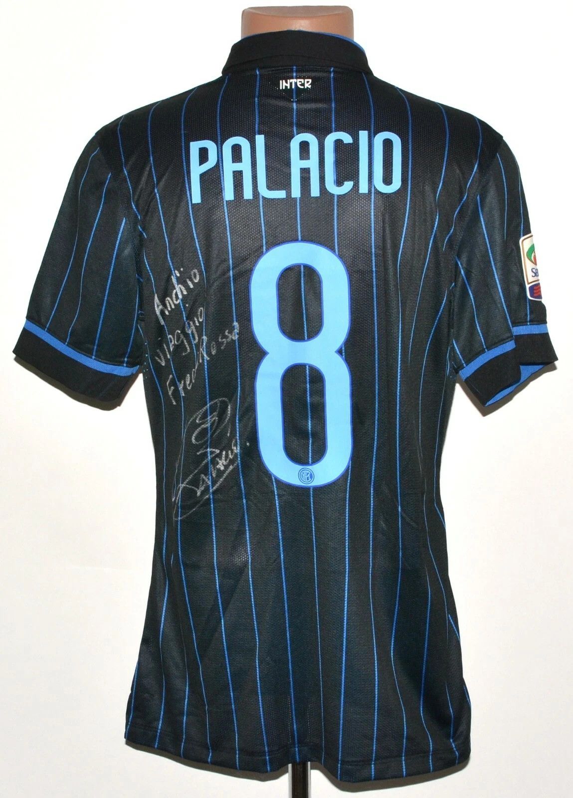 Nike INTER MILAN SIGNED 2014 HOME FOOTBALL SHIRT 8 PALACIO L Size US L / EU 52-54 / 3 - 1 Thumbnail