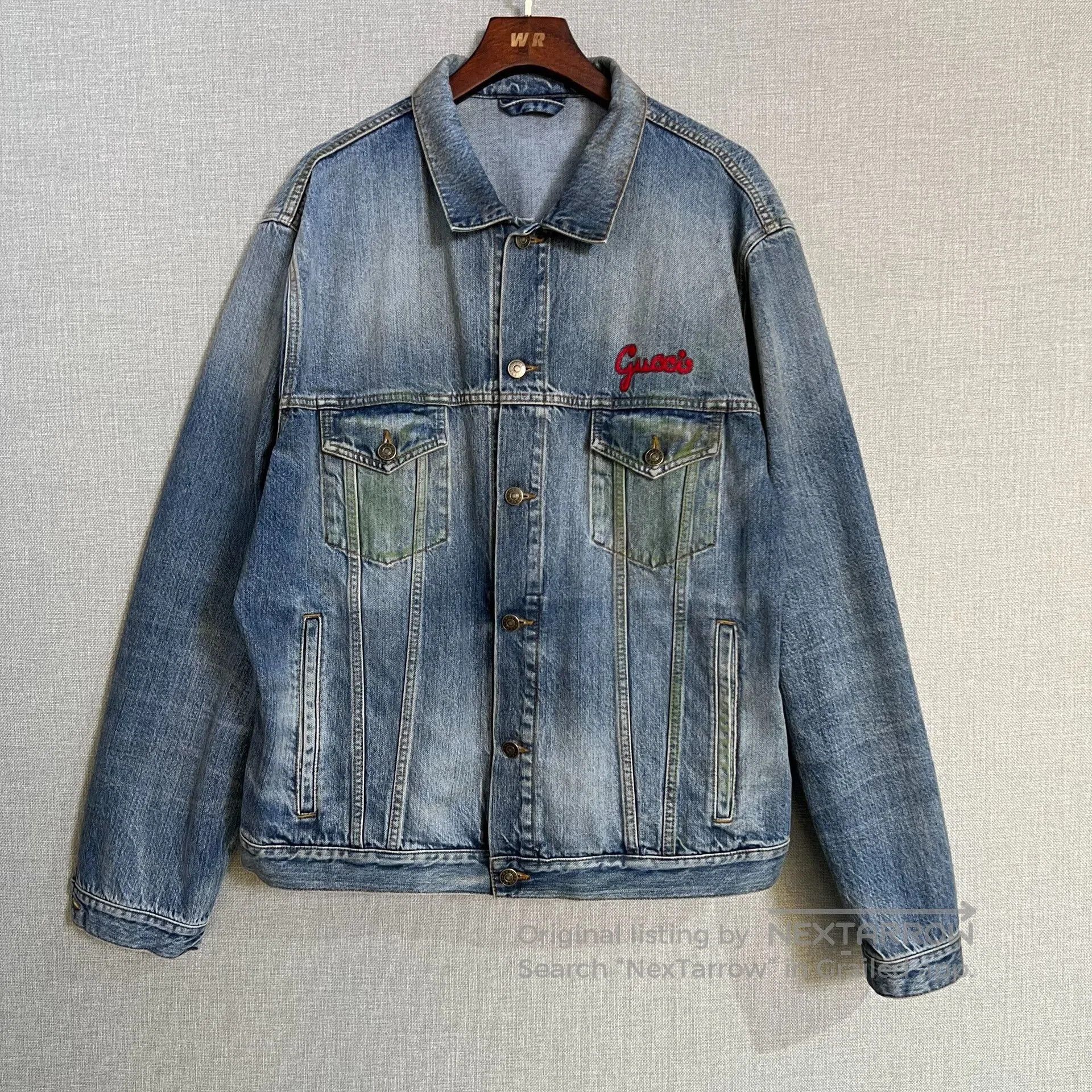 Gucci Gucci Cat Embroidery Washed Denim Jacket. Size US L / EU 52-54 / 3 - 1 Thumbnail