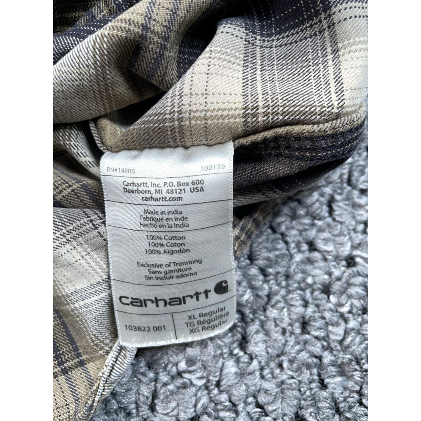 Carhartt VINTAGE Carhartt Shirt Distressed Flannel Green Shadow Plaid XL Men 2XL Button-Up Workwear Hipster Retro Grunge Size US XL / EU 56 / 4 - 4 Thumbnail