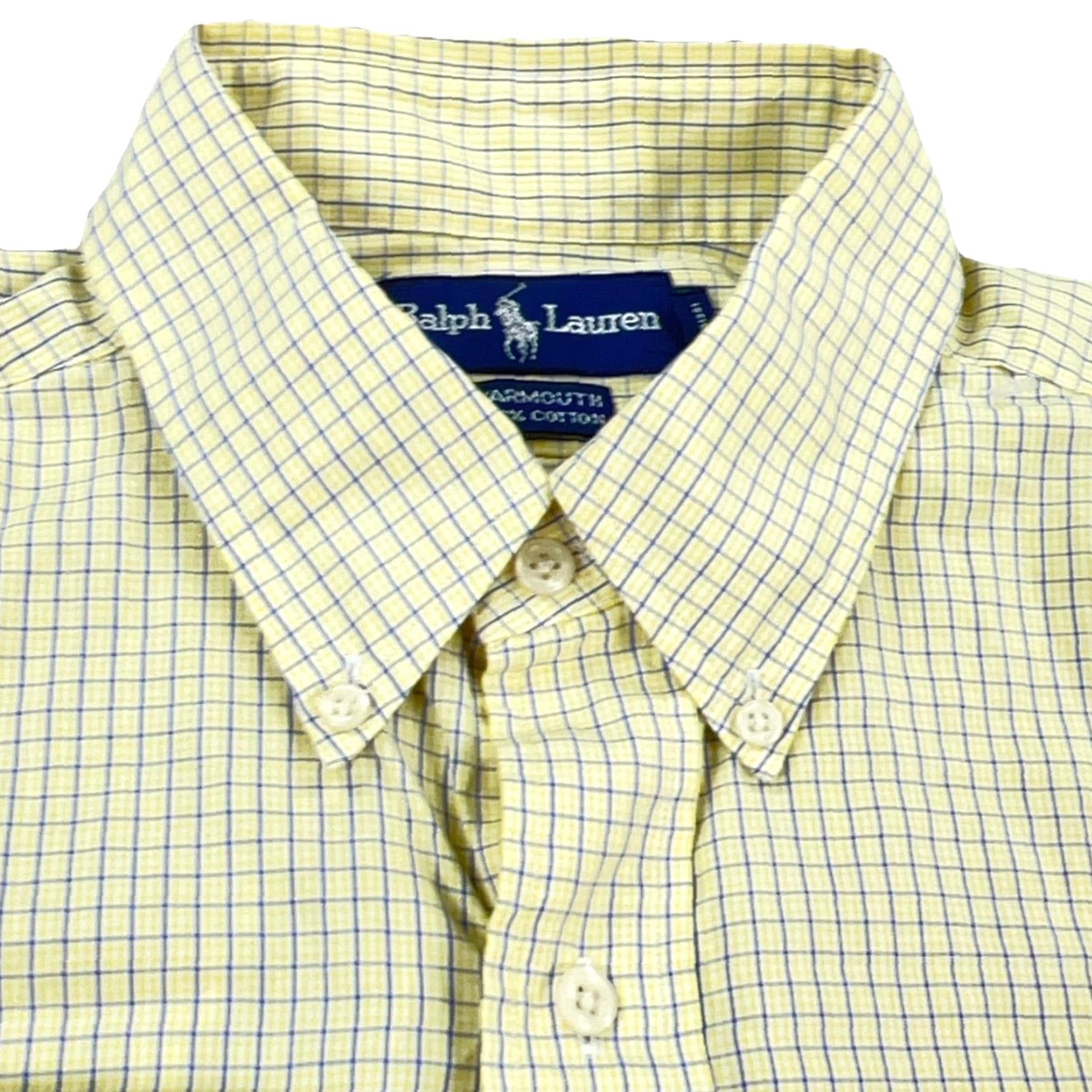 Ralph Lauren Ralph Lauren Button-Up Shirt Men 16.5 32 Yellow Blue Plaid Classic Fit Dress Yarmouth Poplin Button-Front Casual Size 46R - 5 Thumbnail