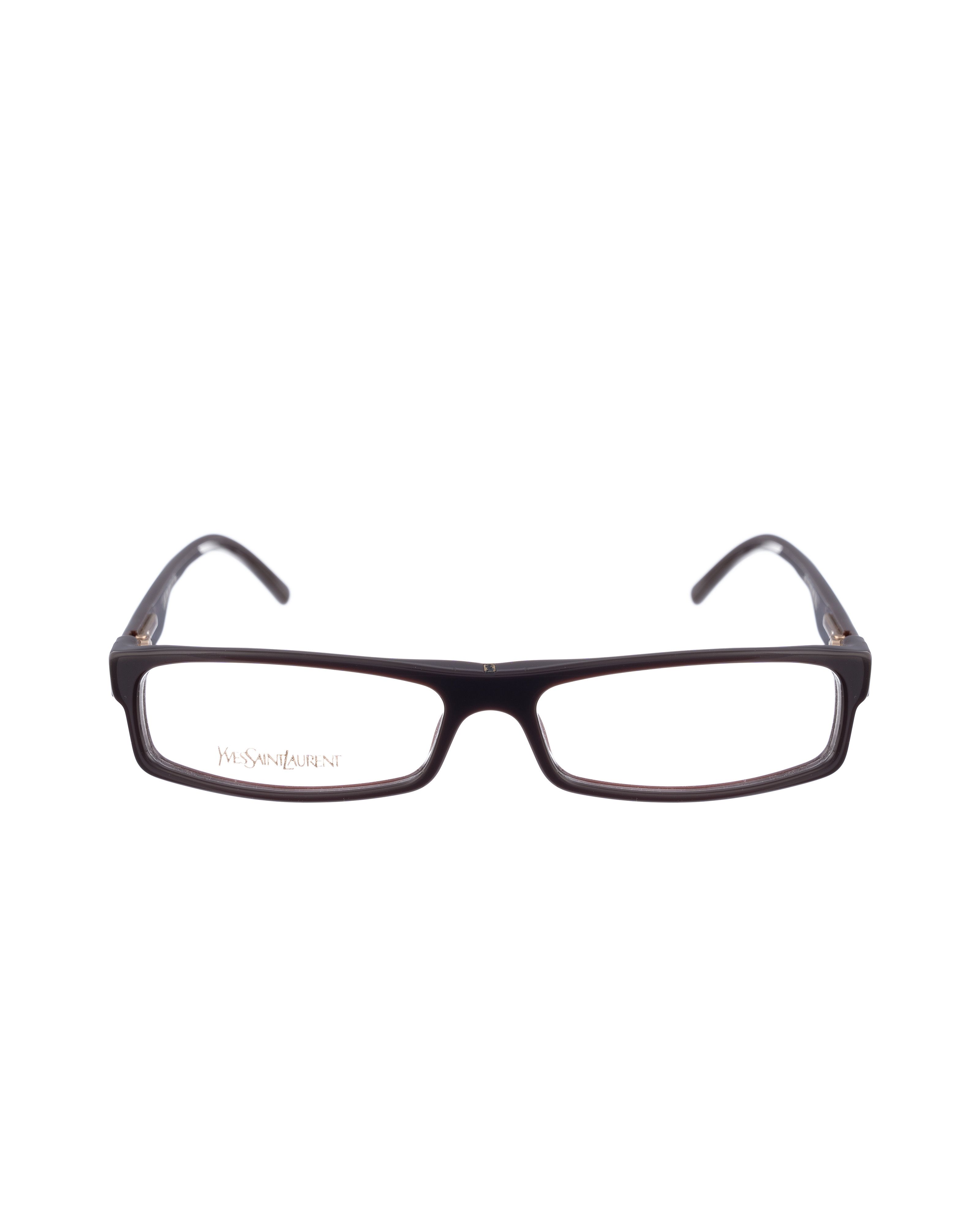 Saint Laurent Paris Yves Saint Laurent 00s Chocolate Brown Flat Plastic Glasses Size ONE SIZE - 2 Thumbnail