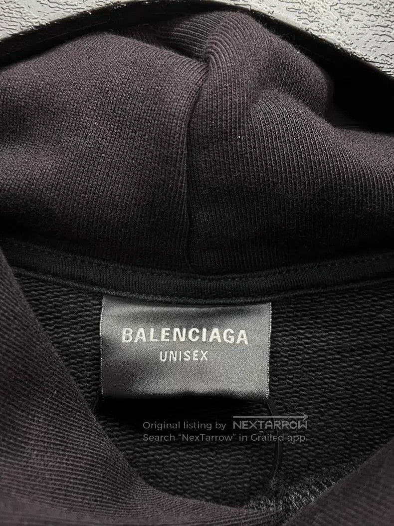 Balenciaga Balenciaga Lettering Logo Distressed Hooded Sweater Size US S / EU 44-46 / 1 - 4 Thumbnail
