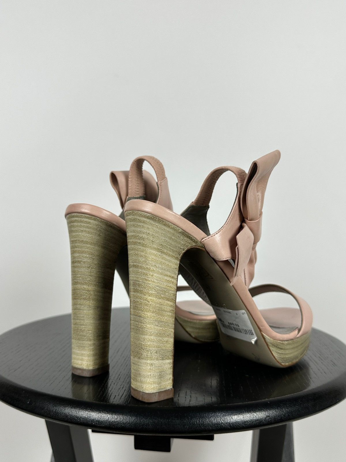 Valentino Valentino Garavani Pink Leather Bow Heel Sandals Platform Size US 7.5 / IT 37.5 - 5 Thumbnail