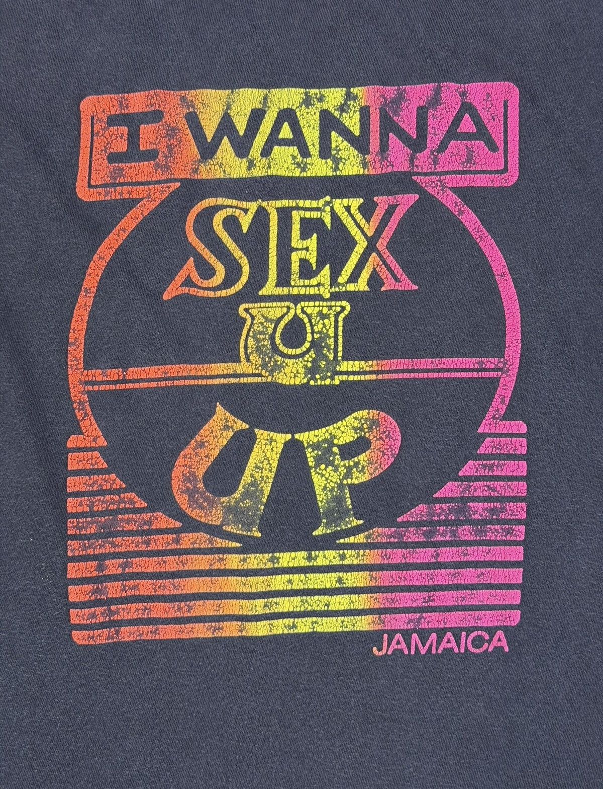 Vintage *RARE* I WANNA SEX YOU UP VINTAGE 90s 1990s BLACK FADED TEE Size US XL / EU 56 / 4 - 2 Thumbnail