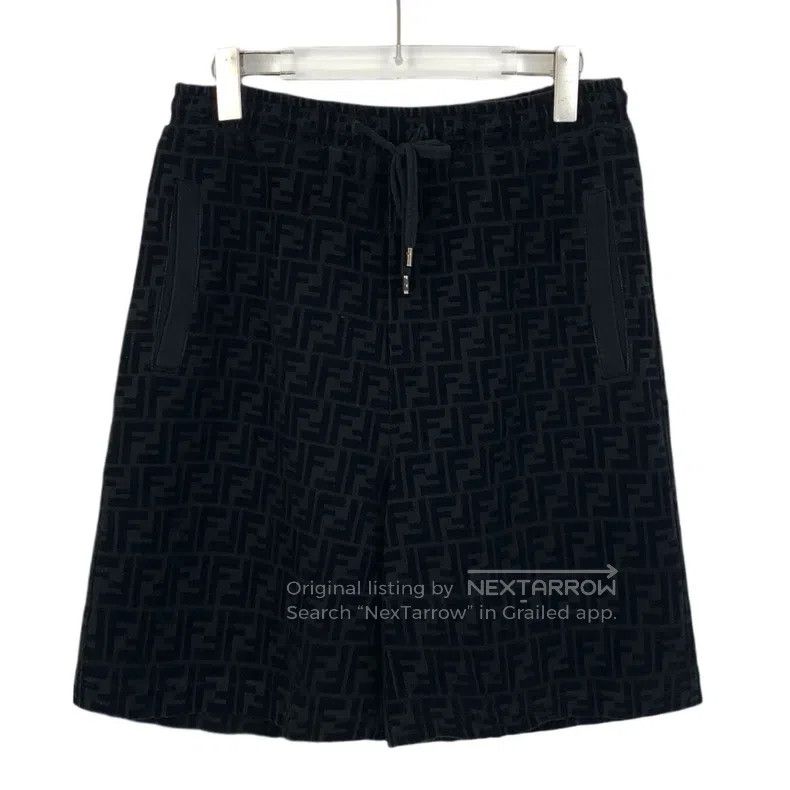 Fendi Fendi Black logo letter all-over print cotton drawstring c Size US 32 / EU 48 - 1 Thumbnail