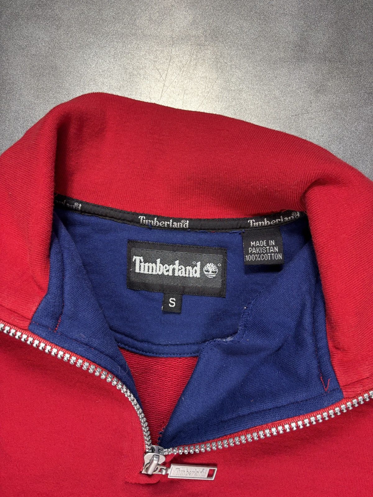Timberland × Vintage 1990s Vintage Timberland Quarter Zip Sweatshirt Pullover 90s Size US S / EU 44-46 / 1 - 7 Thumbnail