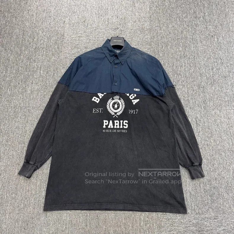 Balenciaga Balenciaga Paneled Distressed Long Sleeve Shirt. Size US XS / EU 42 / 0 - 1 Thumbnail