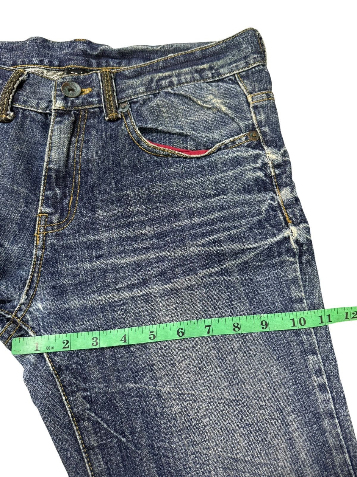 Japanese Brand Flared Jeans Russ.k Distressed Denim Nice Design Boot Cut Size US 33 - 10 Thumbnail