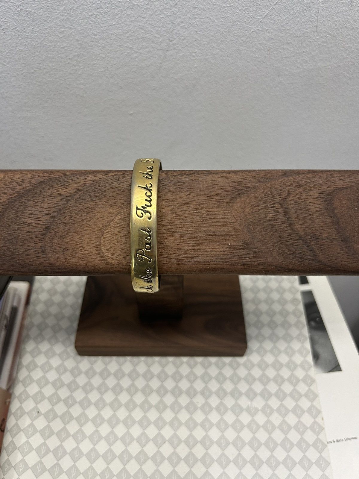 image of Undercover Fuck The Past Fuck The Future Silver Bracelet in Glow, Men's