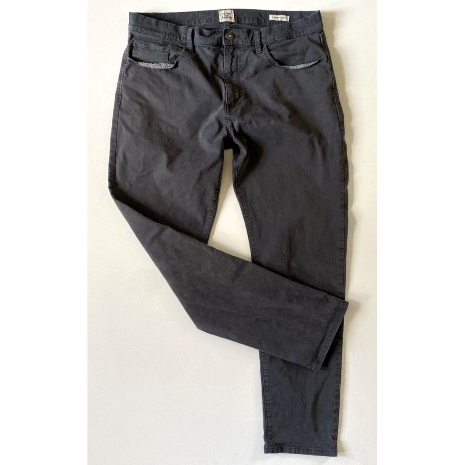 Flint And Tinder Flint and Tinder Men's Pants Chino Flat Front 5-Pocket 36x32 Gray Slim/Classic Casual City Preppy Mens Size US 36 / EU 52 - 2 Thumbnail