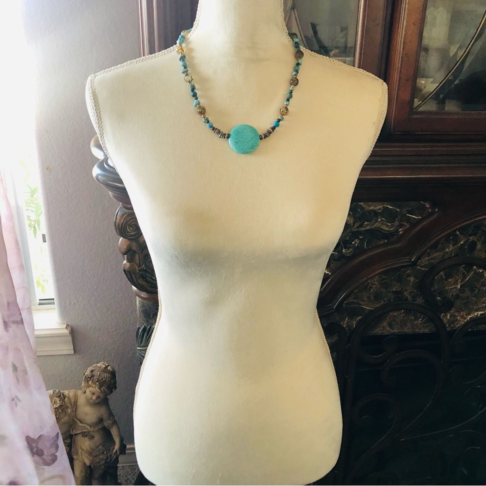 Handmade Handcrafted southwest style genuine stone necklace Size ONE SIZE - 6 Thumbnail