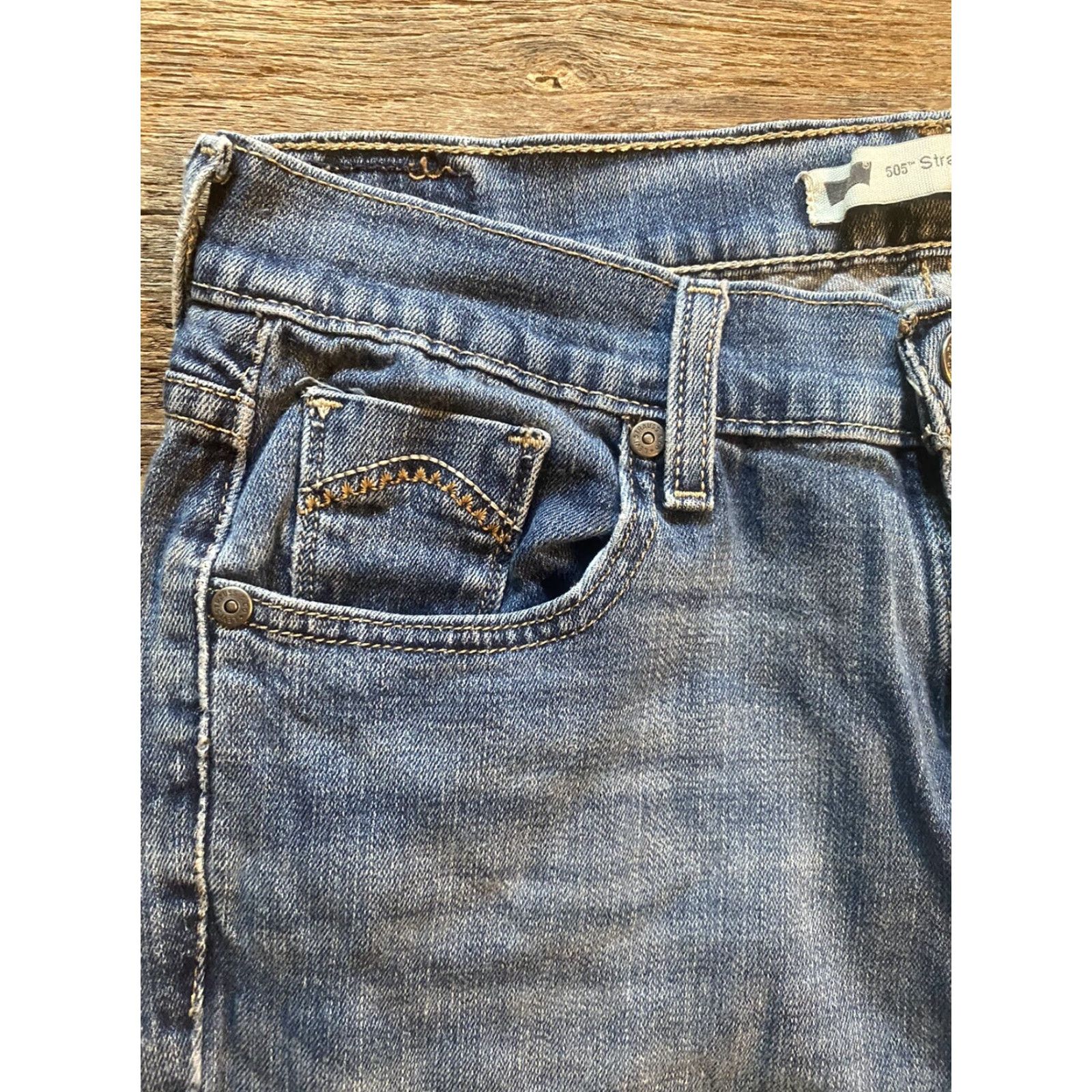 Levi's Levi's 505 Jeans Straight Leg 6 Short 28x30 Blue Denim Women Jeans Mid Rise Pockets Regular Size 28" / US 6 / IT 42 - 2 Thumbnail