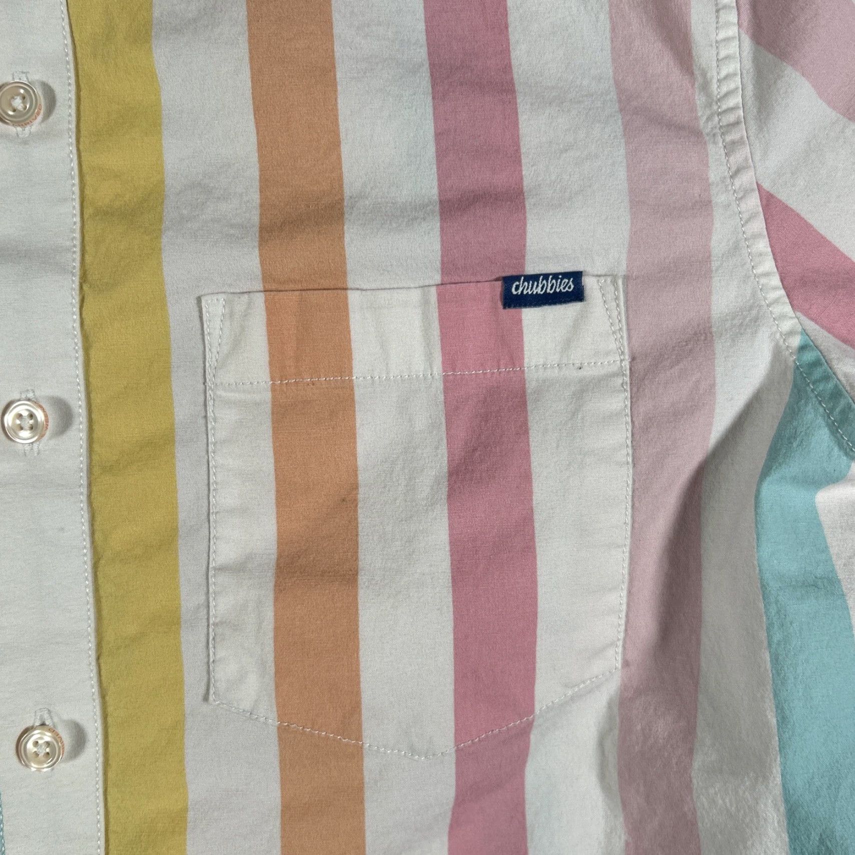 Chubbies Chubbies Button-Up Shirt Men Short Sleeve Pastel Striped Medium PDF Size US M / EU 48-50 / 2 - 3 Thumbnail