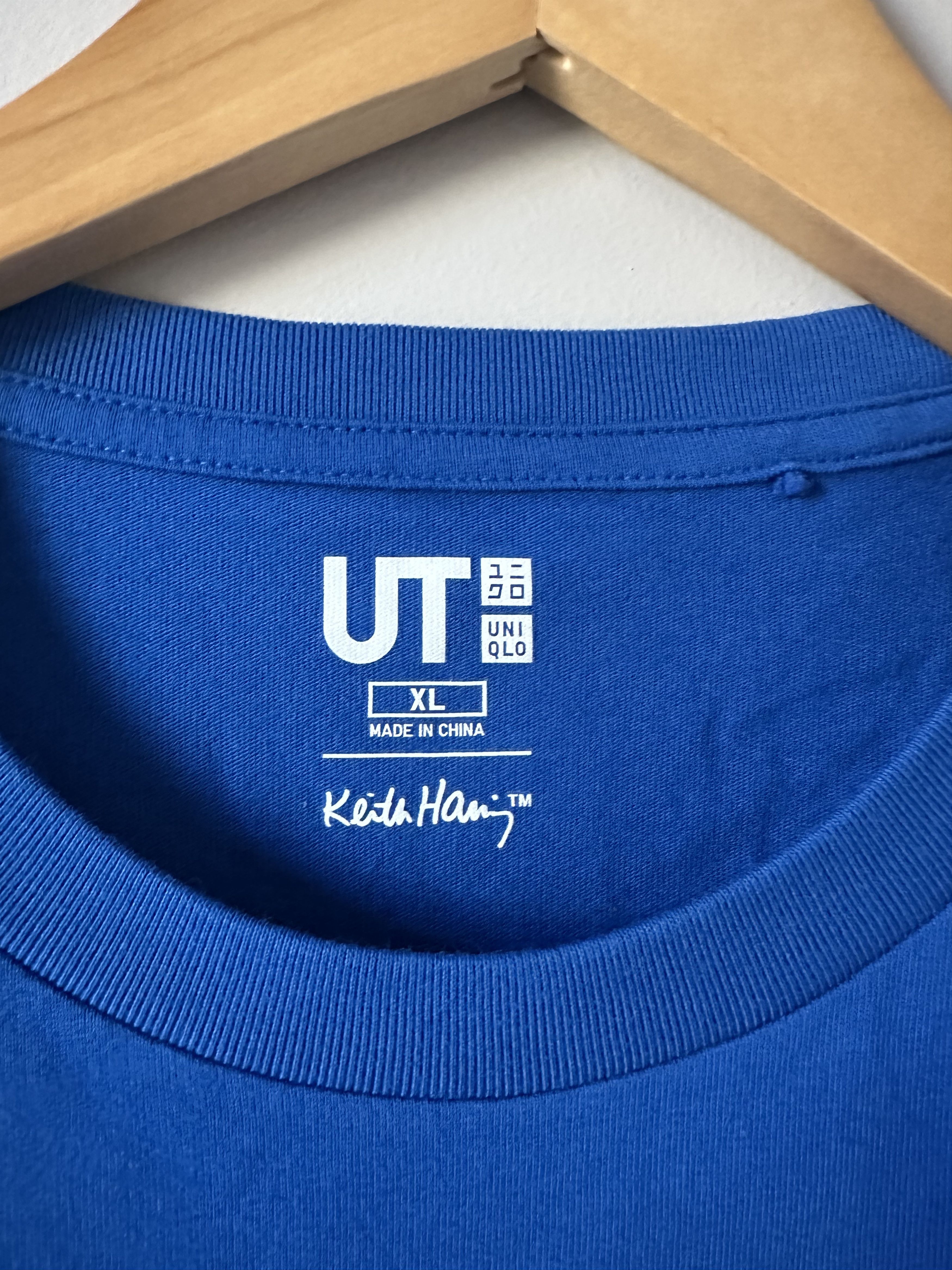 Keith Haring × Uniqlo Uniqlo Keith Haring Blue Skeleton Short Sleeved Tee Shirt Size US XL / EU 56 / 4 - 3 Thumbnail