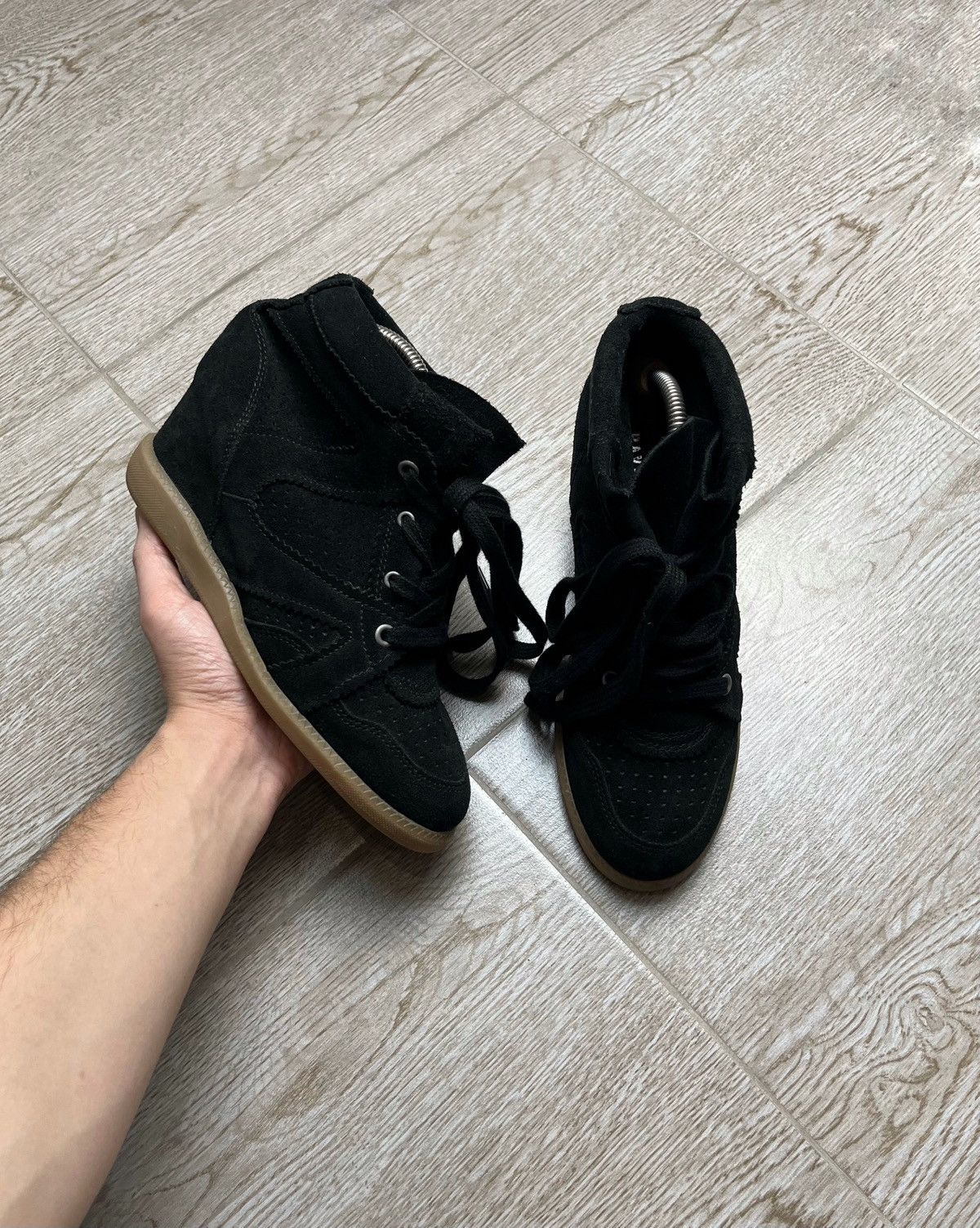 Isabel Marant Etoile ISABEL MARANT ETOILE STYLE BEKETT HYPE BLACK SNEAKERS Size US 8 / IT 38 - 6 Thumbnail