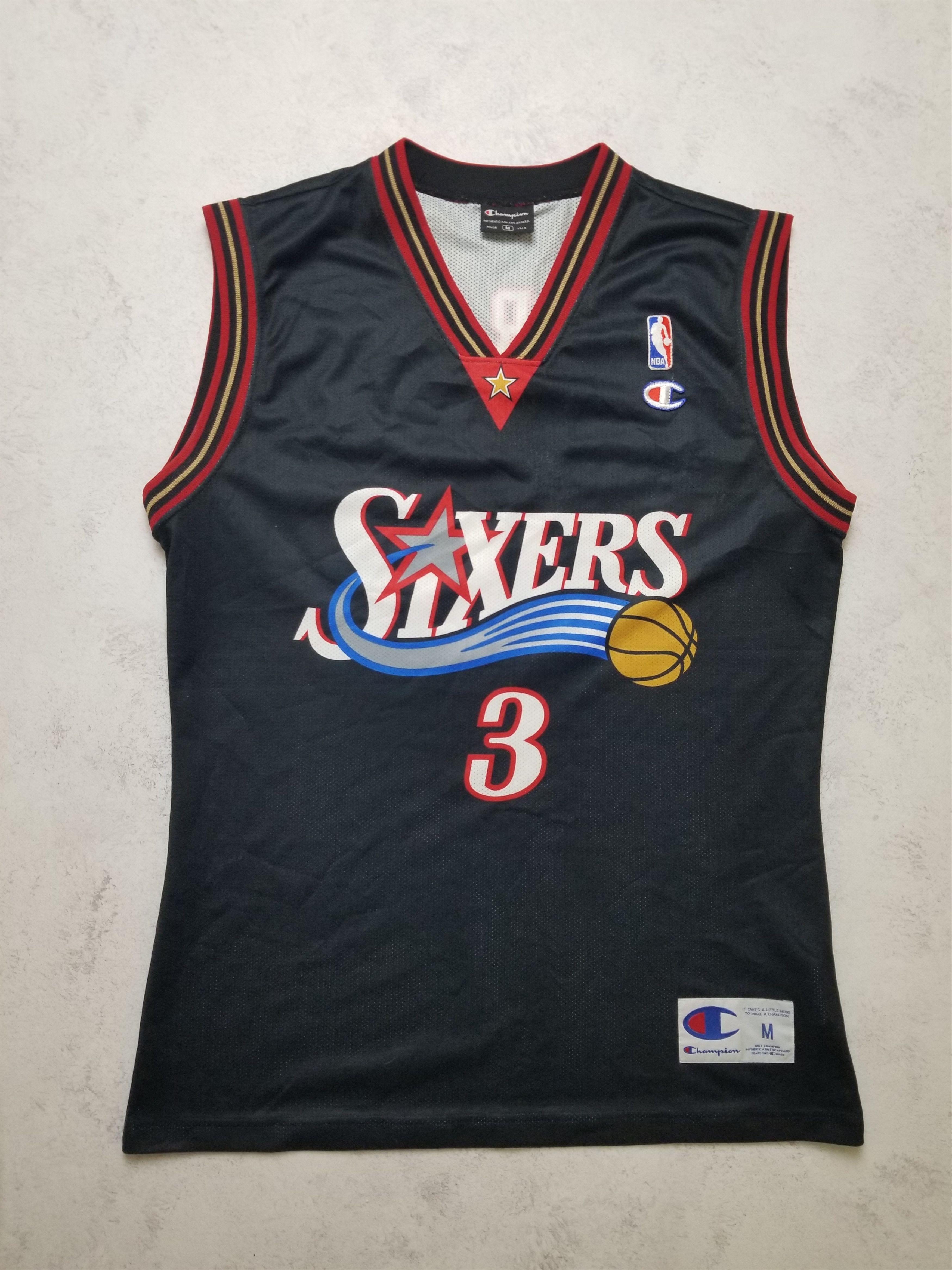 Champion Vintage Allen Iverson Philadelphia 76ers Black Jersey Size US M / EU 48-50 / 2 - 1 Thumbnail