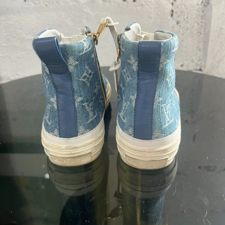 Louis Vuitton Louis Vuitton Denim Blue High Top Board Shoes Size US 6 / IT 36 - 2 Thumbnail