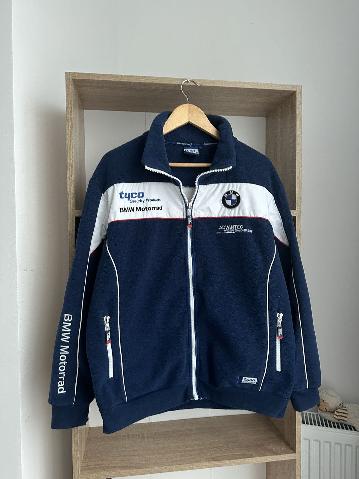 image of Vintage Bmw Tuco Motorrad Racing Full Zip Hoodie Formula Uno in Blue, Men's (Size Large)