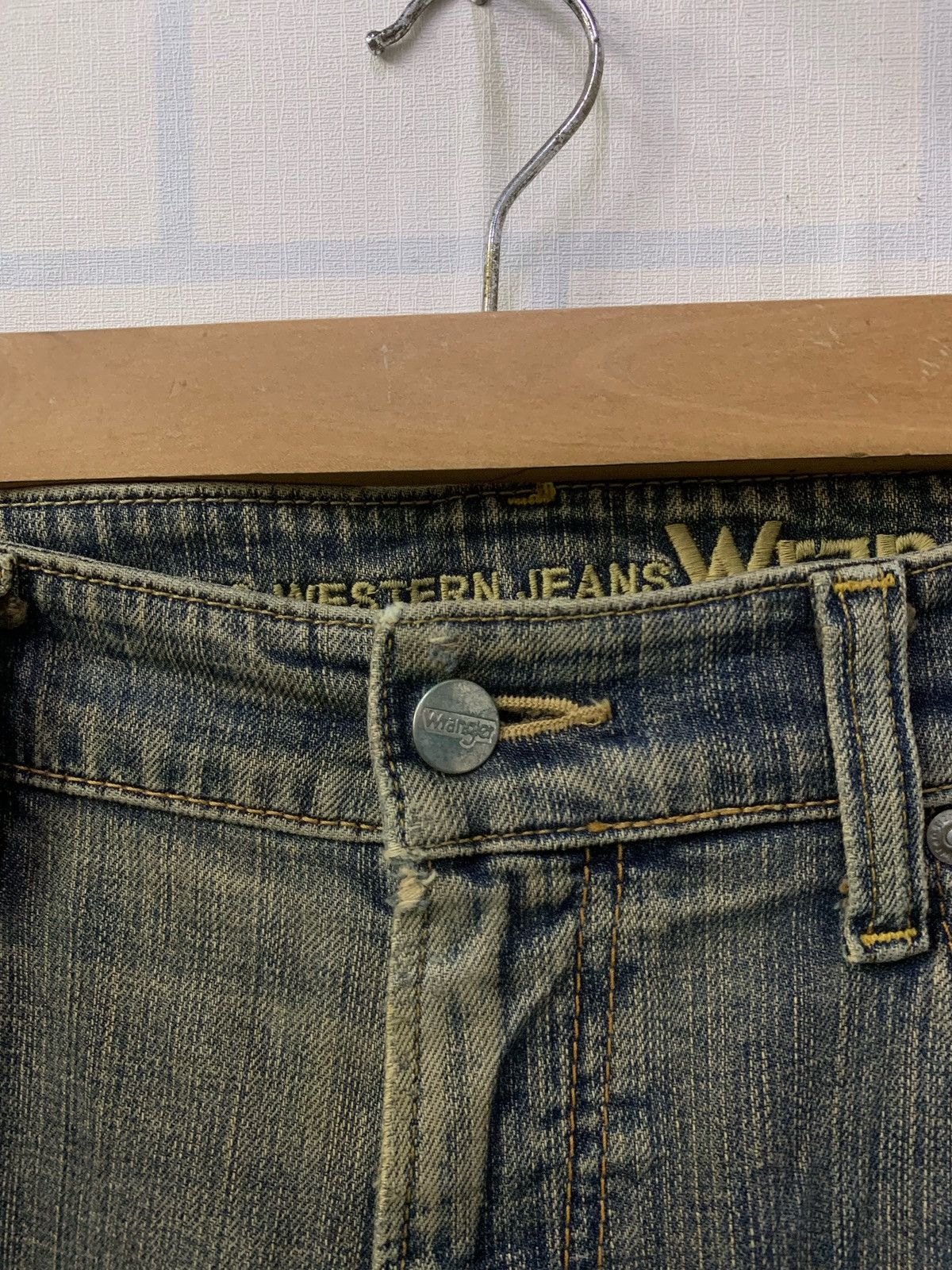 If Six Was Nine Wrangler Mudwash Distressed Jeans (A37) Size US 34 / EU 50 - 7 Thumbnail