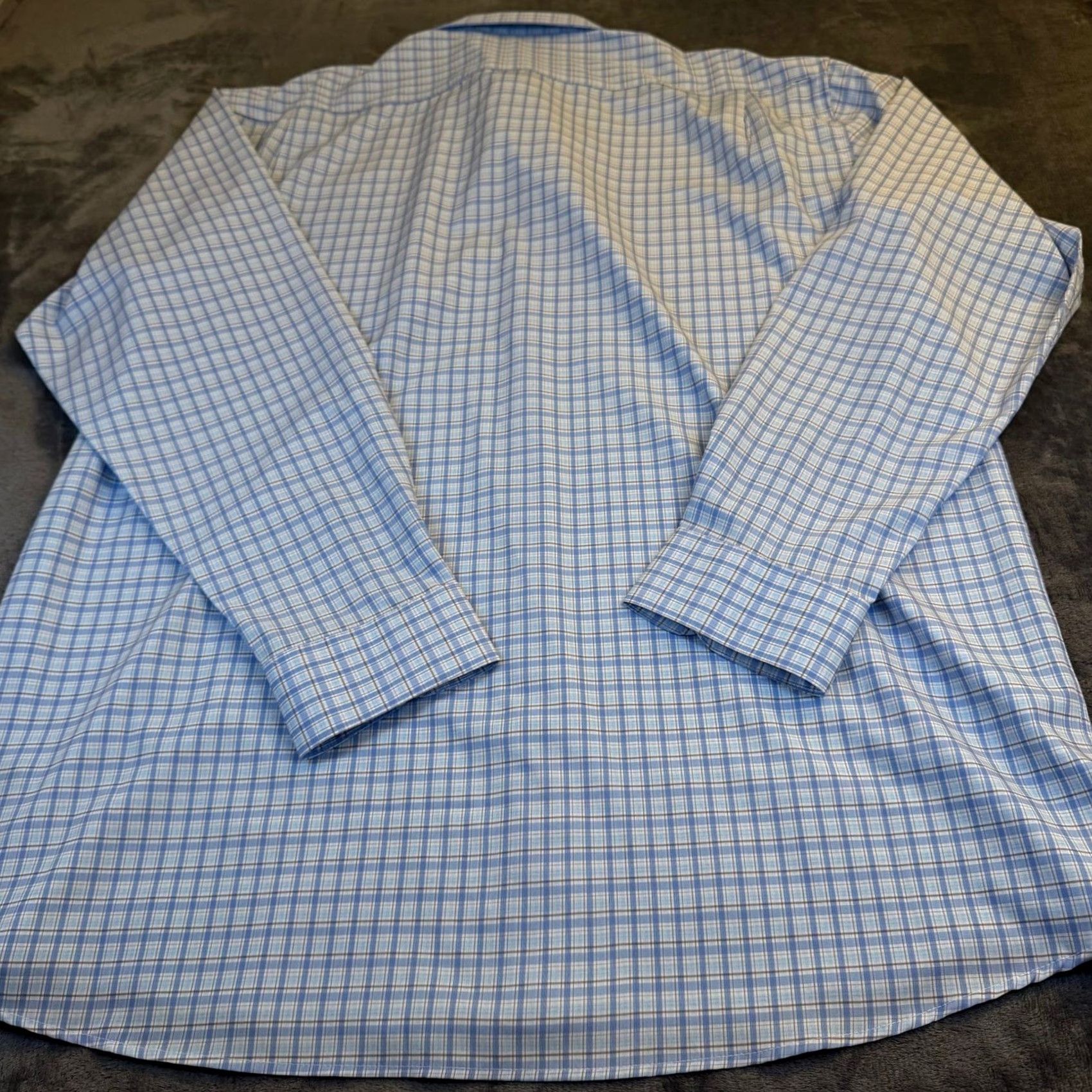 Vintage VINTAGE Shaquille O'Neal Dress Shirt Plaid Blue Mens 18 37/38 Shirt Big and Tall Long Sleeve Size 48R - 4 Thumbnail