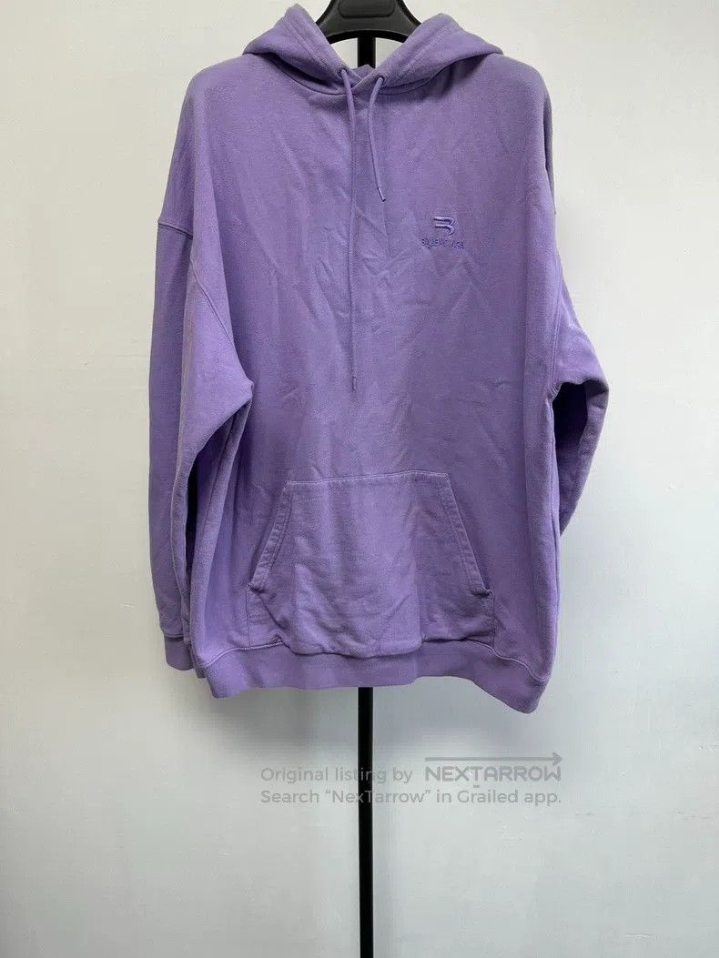 Balenciaga Balenciaga Solid Color Logo Embroidered Hooded Sweatshirt Size US XS / EU 42 / 0 - 1 Thumbnail