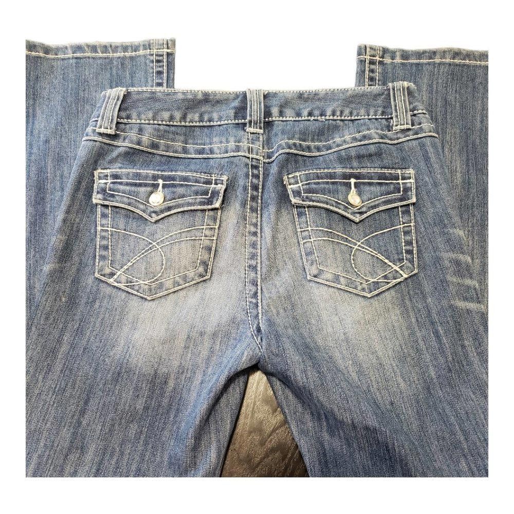 Designer CT131 Ladies INC Denim Blue Denim Boot Cut Jeans 6P Size 28" / US 6 / IT 42 - 2 Thumbnail