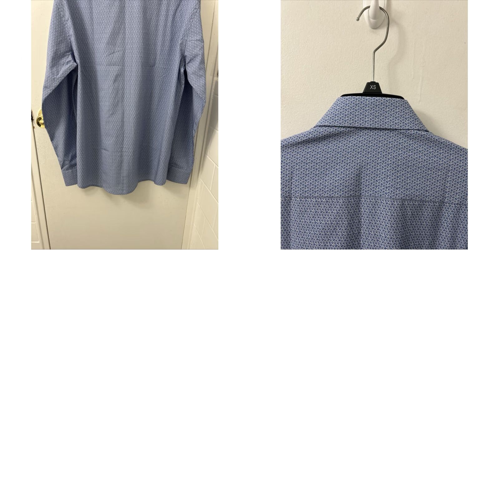 Ben Sherman Ben Sherman Shirt Mens M Blue Geometric Slim Fit Button Down L/S Size US M / EU 48-50 / 2 - 9 Thumbnail