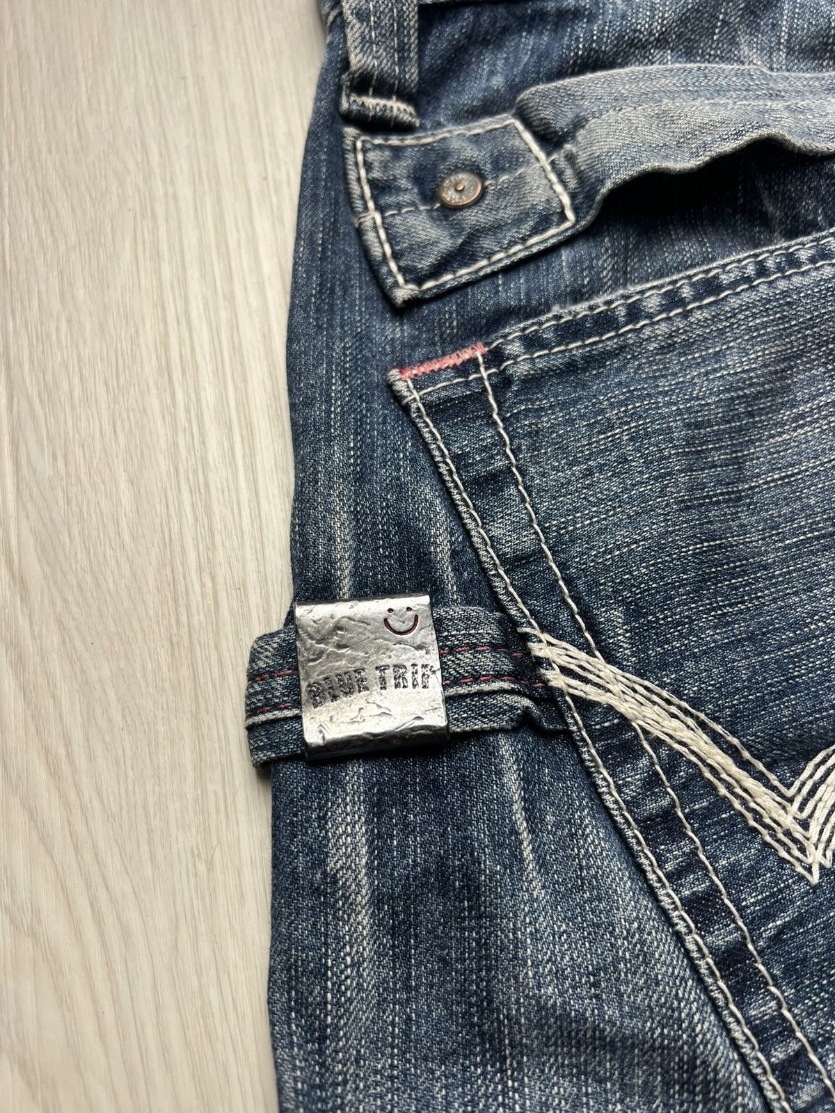 If Six Was Nine Edwin Suspender Distressed Flared Jeans Size US 30 / EU 46 - 6 Thumbnail