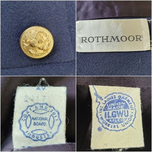 Vintage Vintage 50s Navy Blue Wool Double Breasted Greatcoat Militar Size L / US 10 / IT 46 - 6 Thumbnail