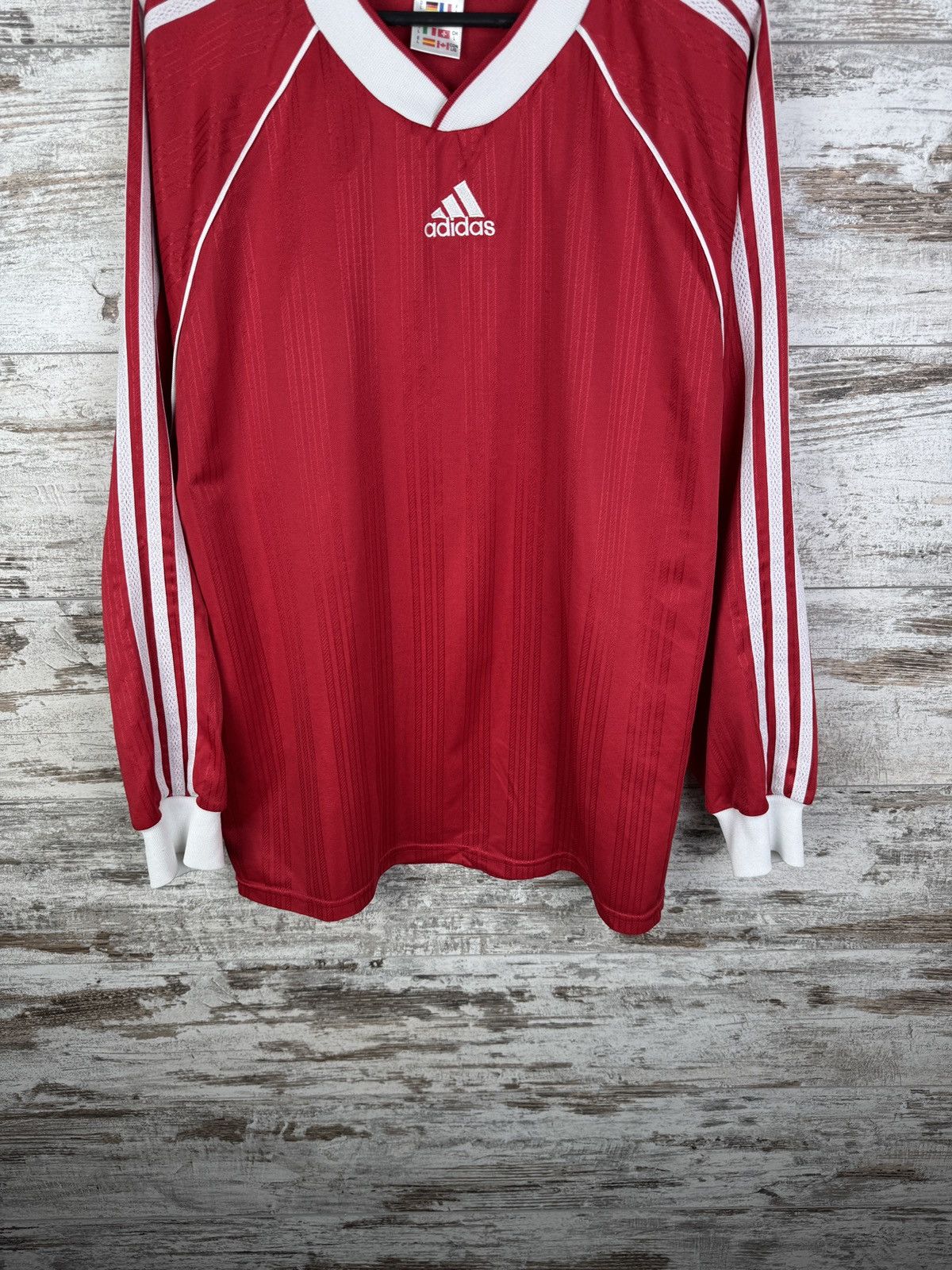 Adidas Mens Vintage Adidas Long-sleeve T-shirt soccer jersey tee Size US L / EU 52-54 / 3 - 4 Thumbnail