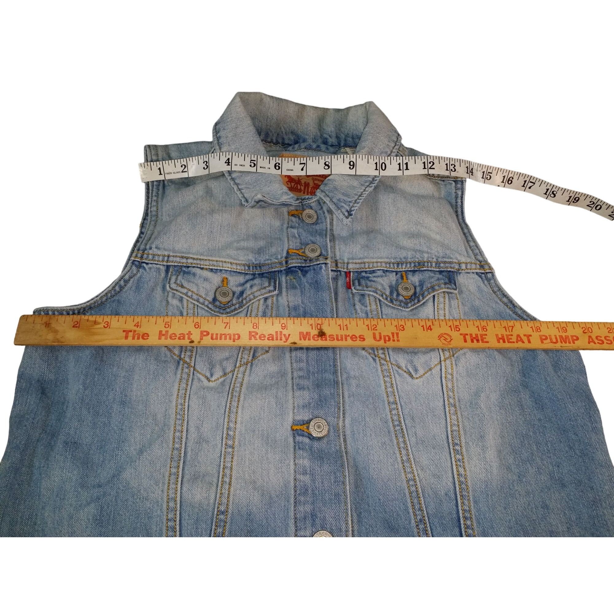Levi's Levi Strauss Jacket Youth Girls Sz XL Sleeveless Denim Blue Size XS / US 0-2 / IT 36-38 - 3 Thumbnail