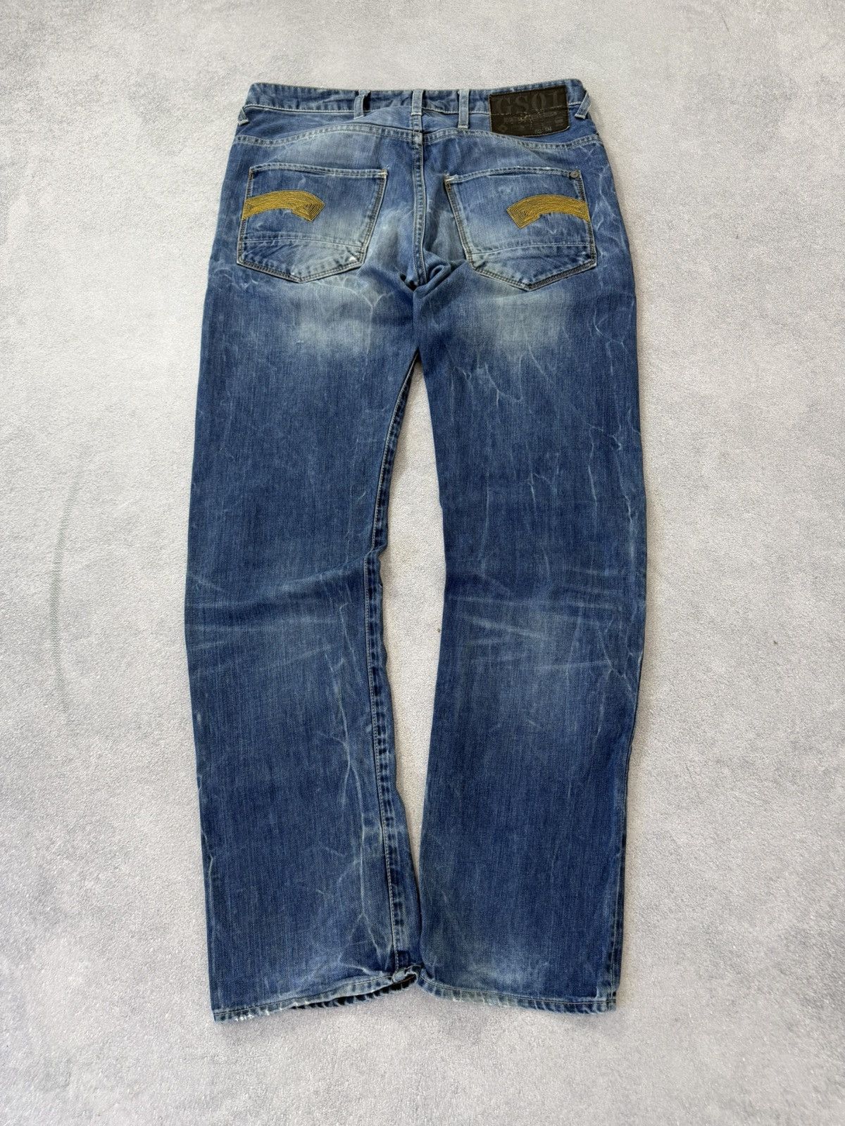 G-Star 00s G Star Tornado Mart Style Buckle Back Washed Denim Jeans Size US 32 / EU 48 - 20 Thumbnail