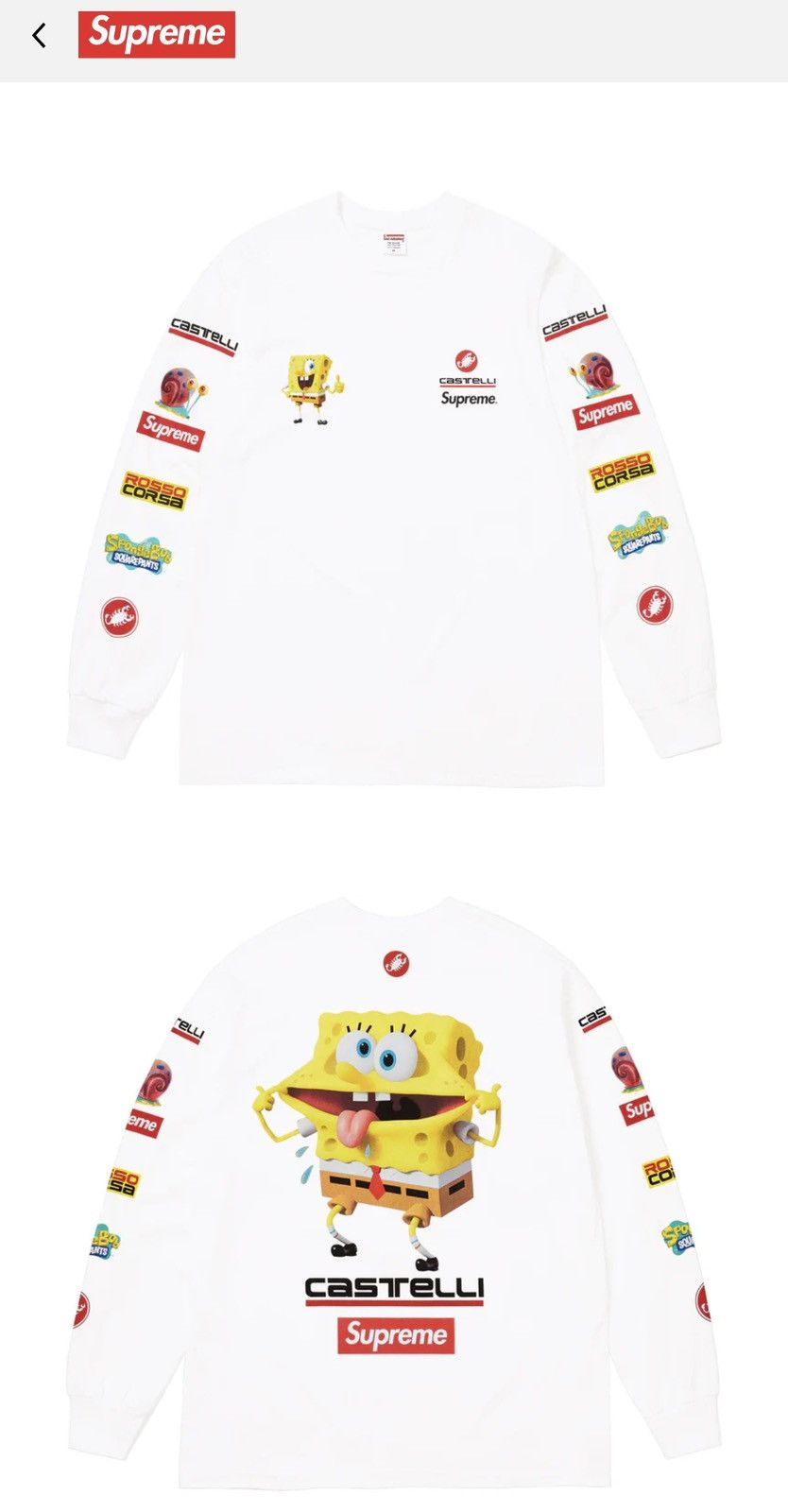 SquarePants/Castelli® Racing L/S Tee Racing Tee SquarePants/Castelli® L/S