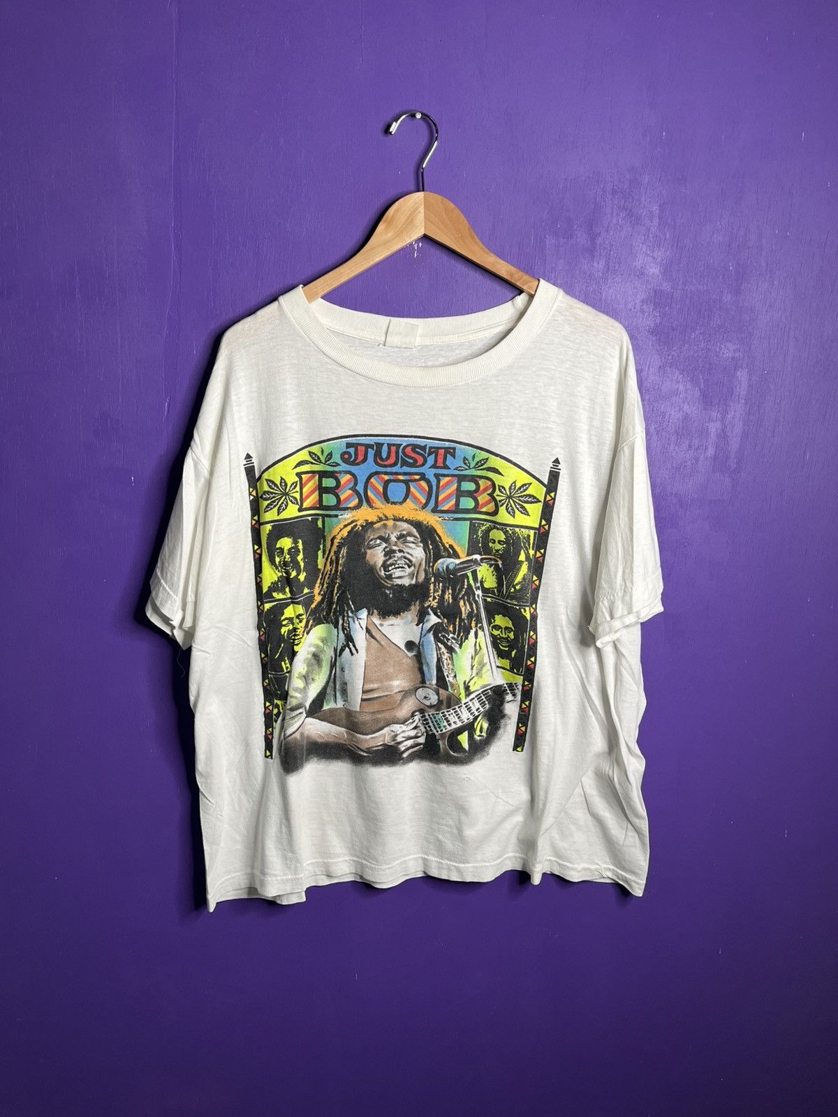 Bob Marley × Vintage Vintage 90s Bob Marley just Bob boxy t-shirt Size US XL / EU 56 / 4 - 1 Thumbnail