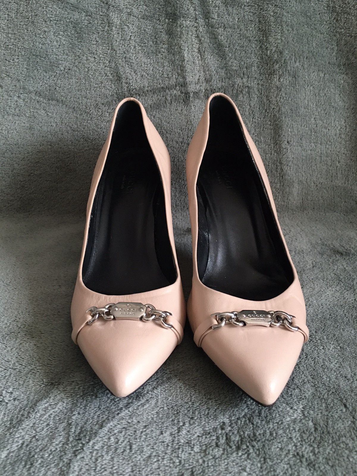 Gucci GUCCI Molaita Beige Leather Heels Pumps EU 37 Size US 7 / IT 37 - 3 Thumbnail
