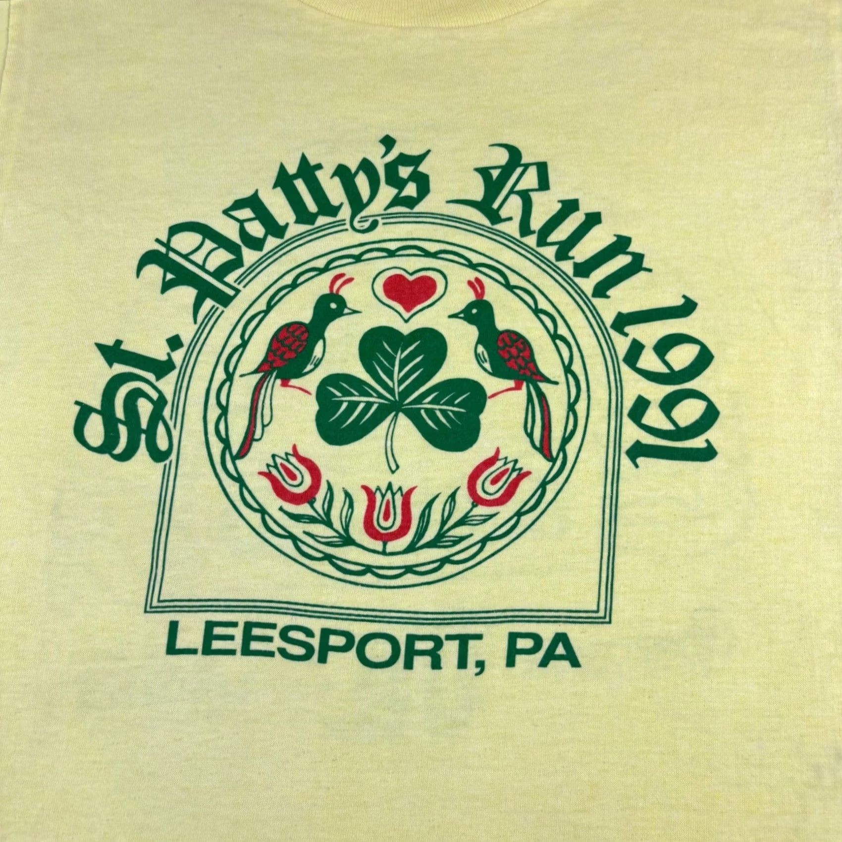 George VINTAGE 1991 St Pattys Run Leesport PA T-Shirt Yellow S Men Graphic Tee Short Sleeve Sportswear 1990s Size US S / EU 44-46 / 1 - 5 Thumbnail
