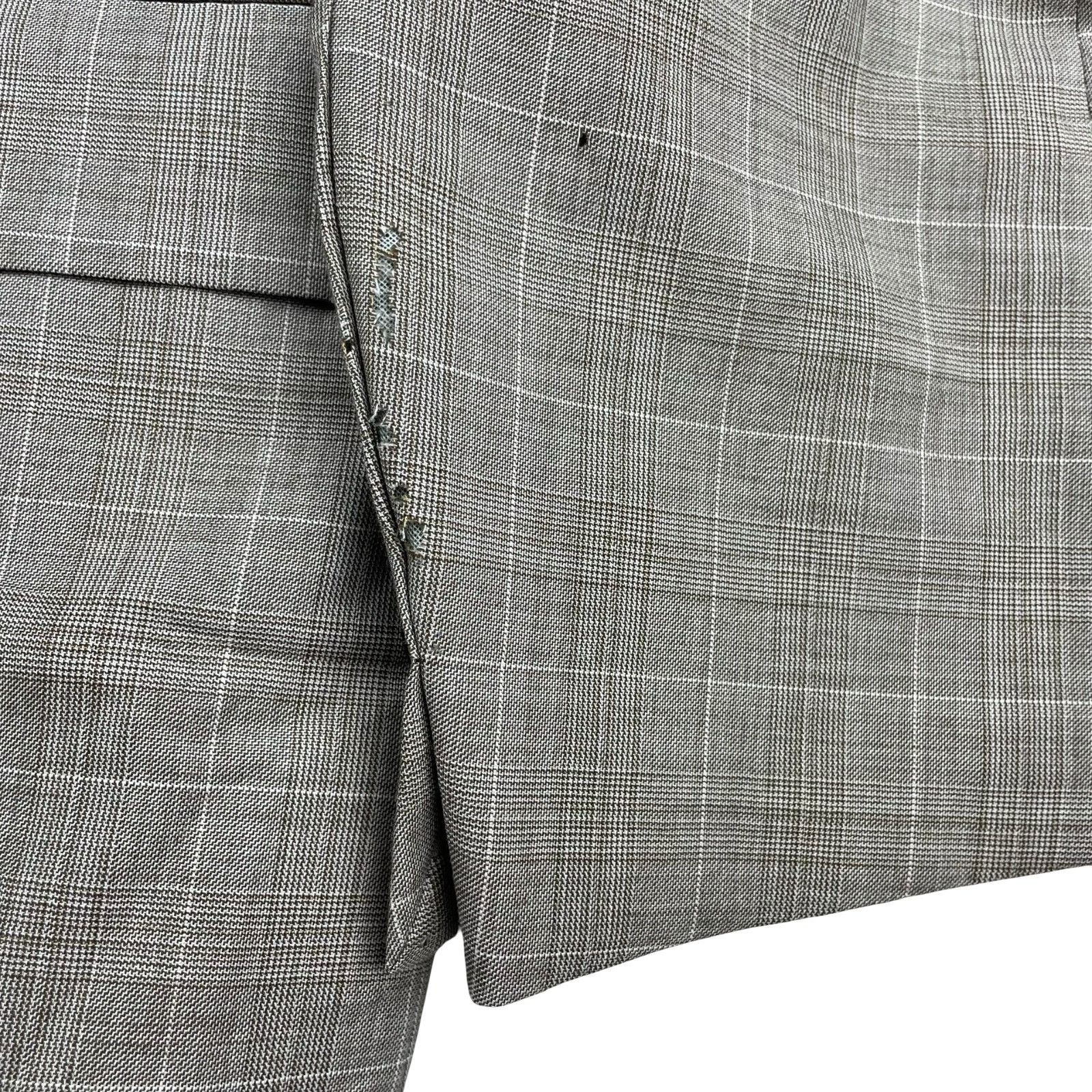 Hickey Freeman Hickey Freeman Men’s 100% Wool 2-Button Suit Beige/Brown Pla Size 40R - 18 Thumbnail