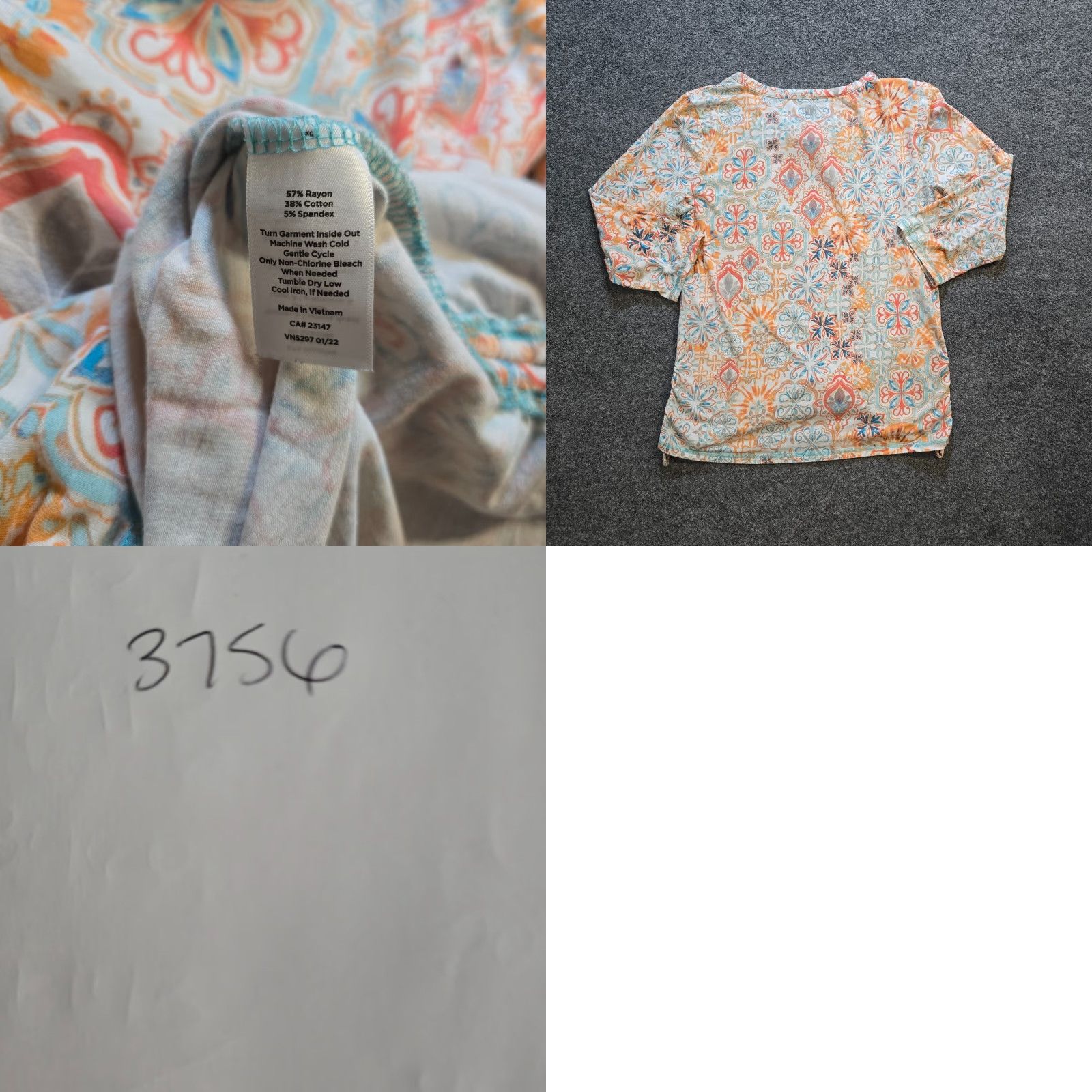 Talbots Talbots Blouse Womens Size L Petite Orange 3/4 Sleeve Stretch Casual Capsule Shirt Womens Size L / US 10 / IT 46 - 8 Thumbnail