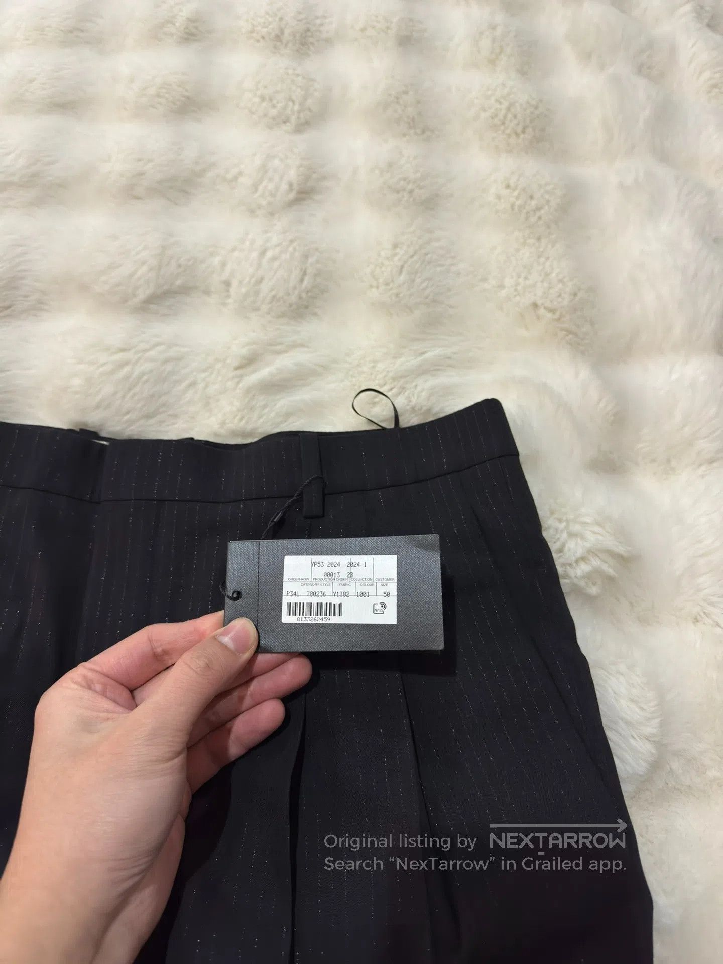 Saint Laurent Paris Saint Laurent Paris Double Pleat Fine Glitter Trousers| Size US 34 / EU 50 - 4 Thumbnail