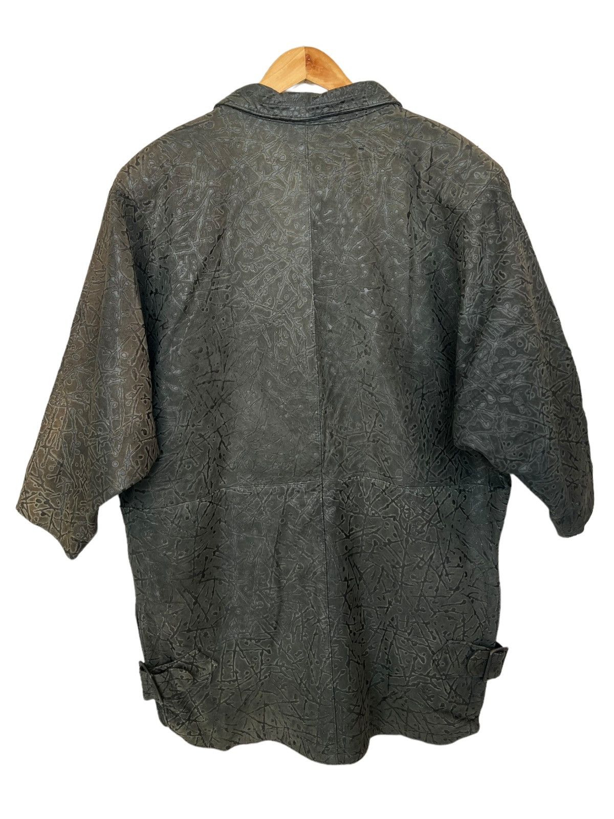 Designer Vintage Neto Art Black Sunfaded Leather Cowboy Jacket Size US L / EU 52-54 / 3 - 2 Thumbnail