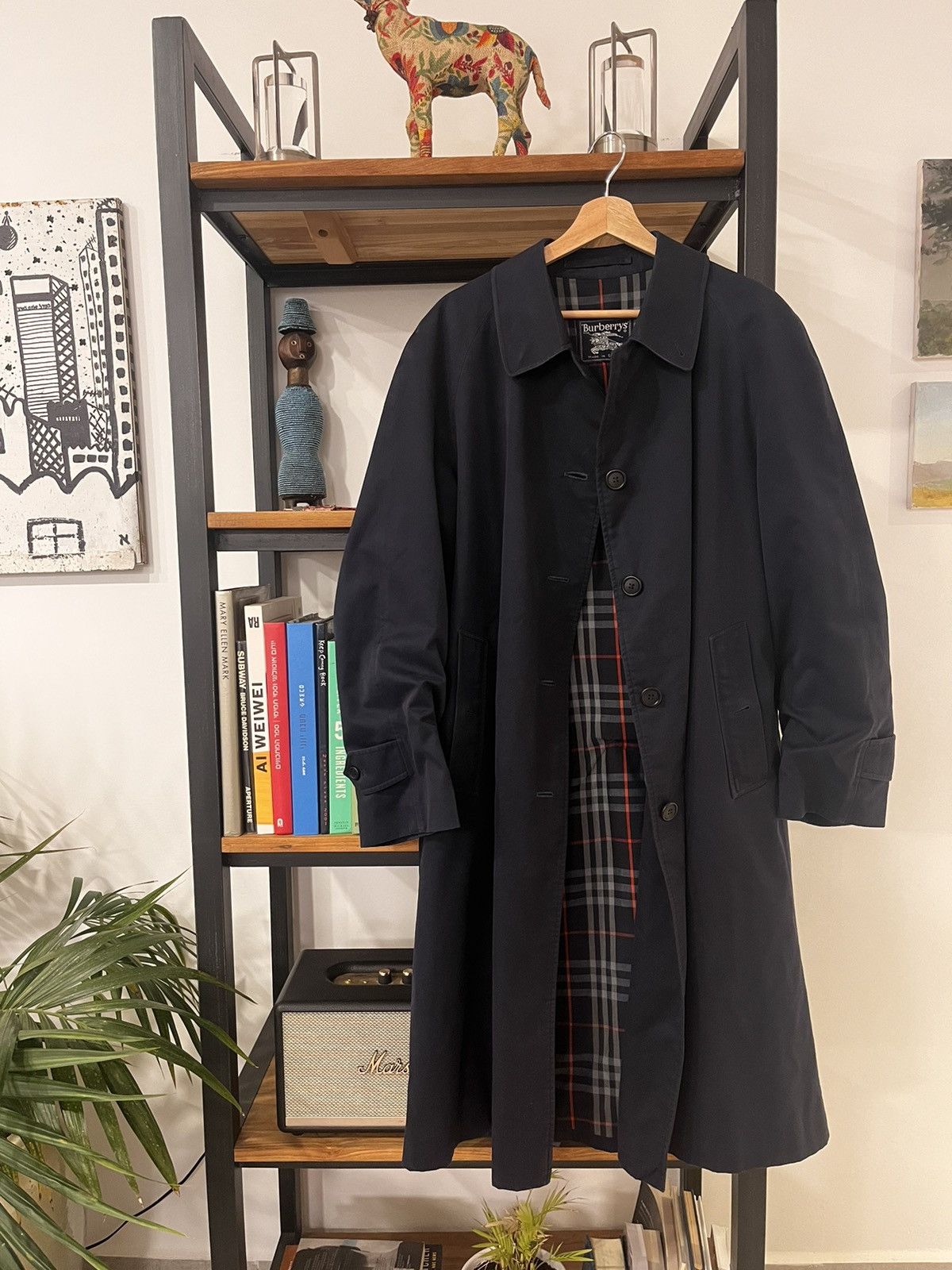 Burberry × Vintage Burberry Blue nova check trench coat Size US M / EU 48-50 / 2 - 2 Thumbnail