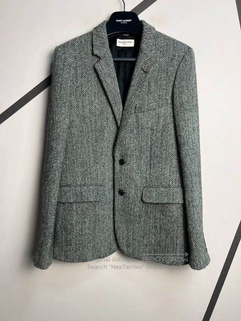 Saint Laurent Paris Saint Laurent Paris Elbow Leather Patch Herringbone Wool B Size US M / EU 48-50 / 2 - 1 Thumbnail