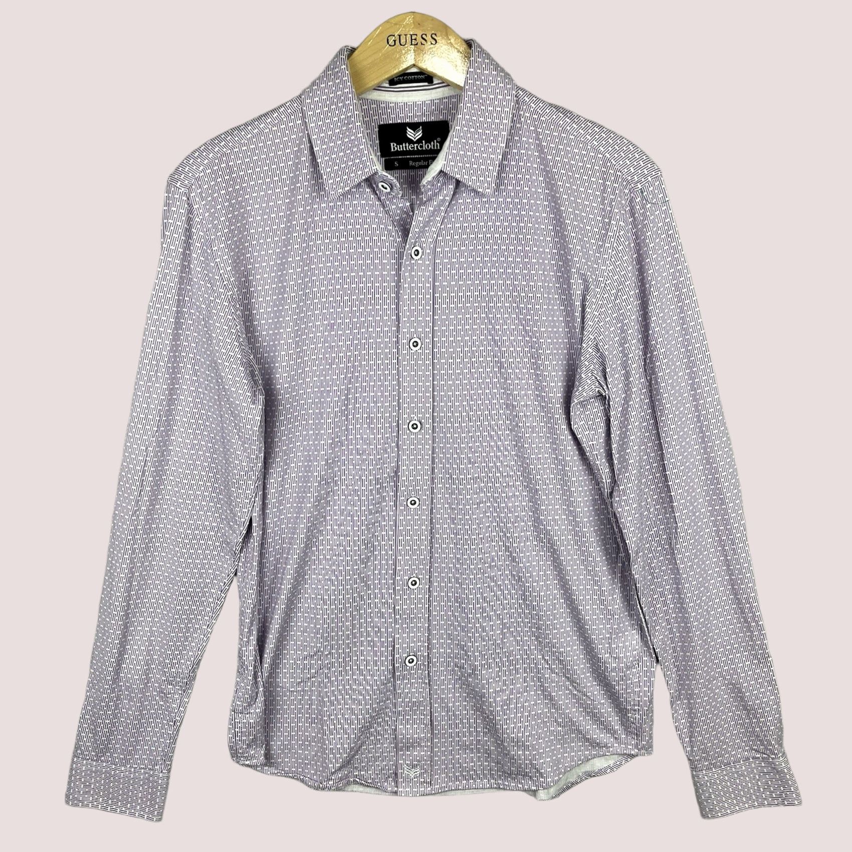 Vintage Buttercloth Shirt Men Small Icy Cotton Button Up Regular Fit Stretch Long Sleeve Size US S / EU 44-46 / 1 - 1 Thumbnail