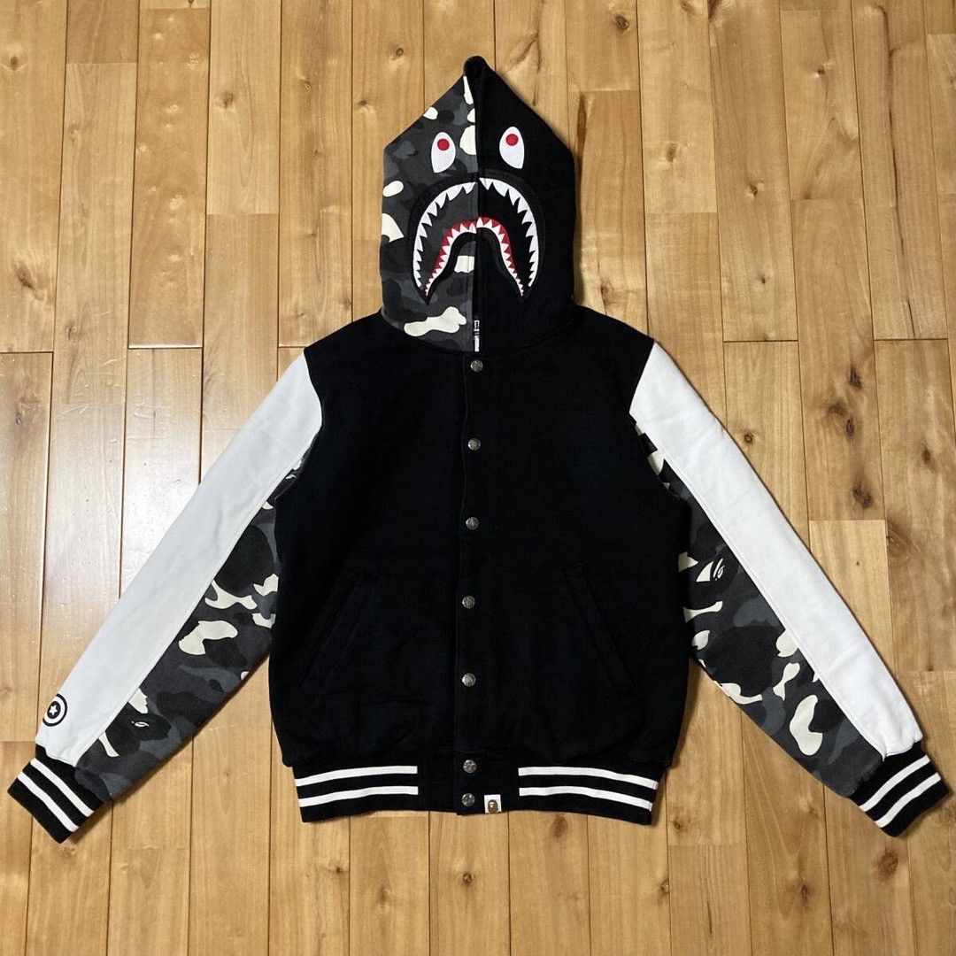 Bape 💫Glow in the dark BAPE City camo shark hoodie varsity jacket Size US S / EU 44-46 / 1 - 2 Thumbnail