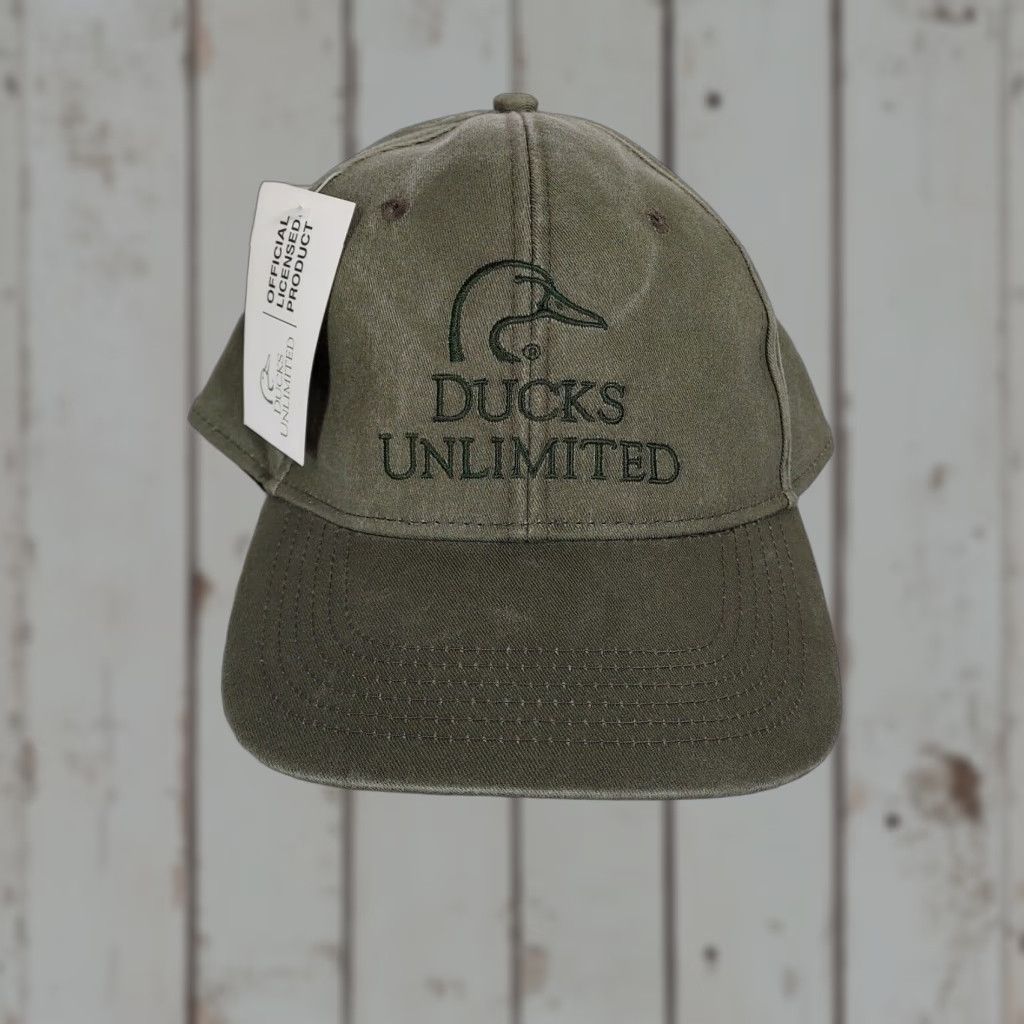 Vintage Ducks Unlimited Hat Cap Green Strap Back Hunting Conservation Benton County Men Adjustable Baseball Cap Size ONE SIZE - 1 Thumbnail