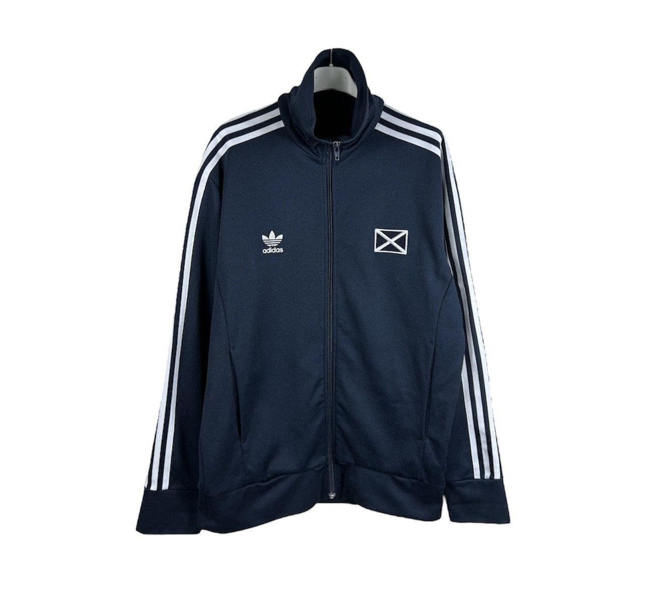 Adidas Vintage Adidas Scotland y2k navy zip track hoodie blokecore Size US L / EU 52-54 / 3 - 3 Thumbnail