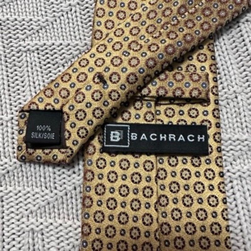 Other Bachrach gold geometric print silk tie Size ONE SIZE - 2 Thumbnail