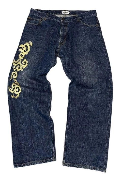 Karakuri Tamashii Karakuri Tamashii Wind Thunder Gods Embroidered Denim Jeans Size US 40 / EU 56 - 3 Thumbnail