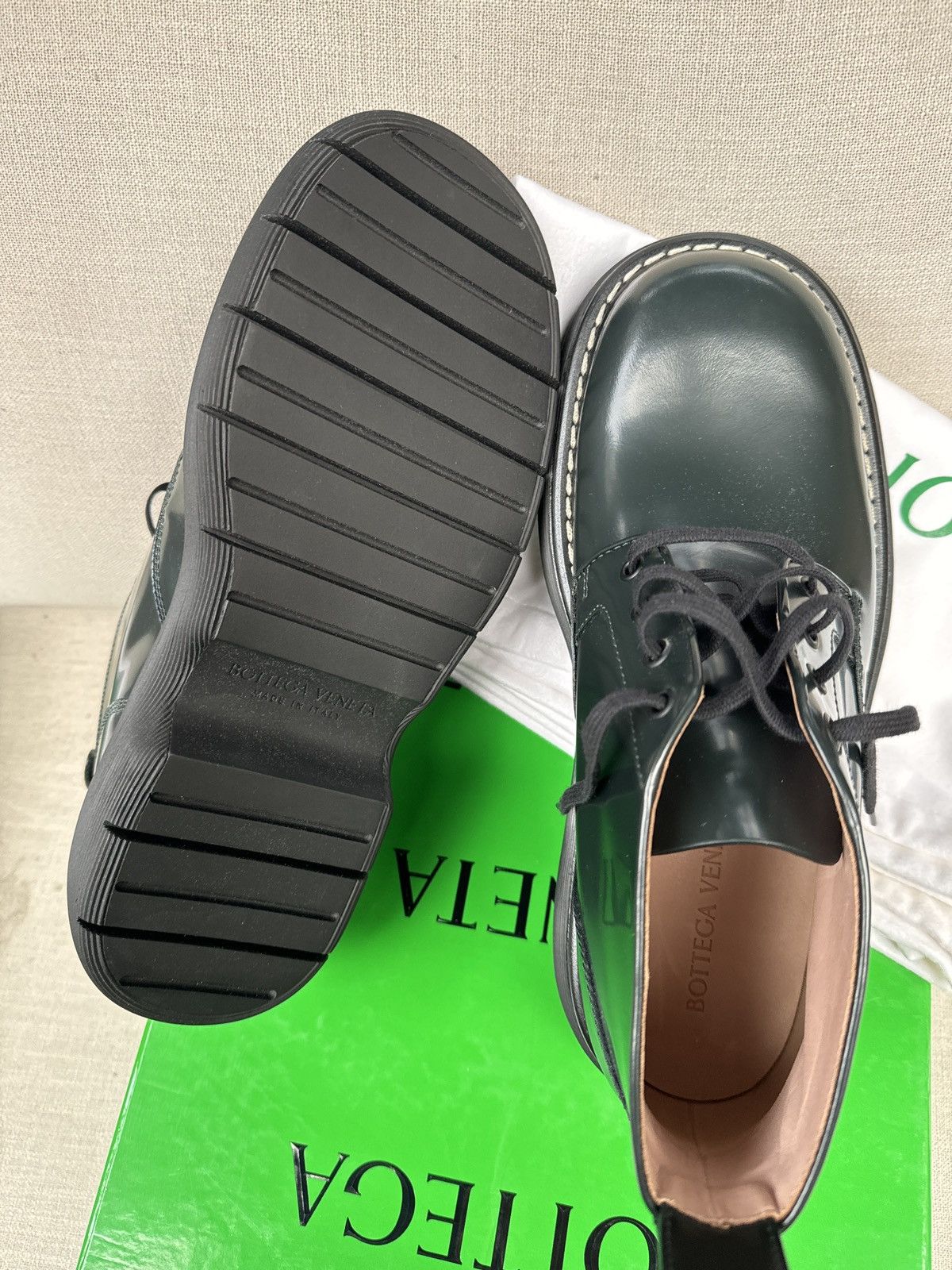 Bottega Veneta New in Box, Dark Green Lace Up Size US 11 / EU 44 - 10 Thumbnail