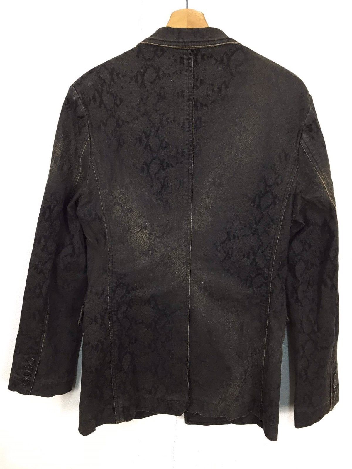 5351 POUR LES HOMMES Vintage 5351 Pourles Hommes Snake Skin Denim Jacket Size US S / EU 44-46 / 1 - 12 Thumbnail